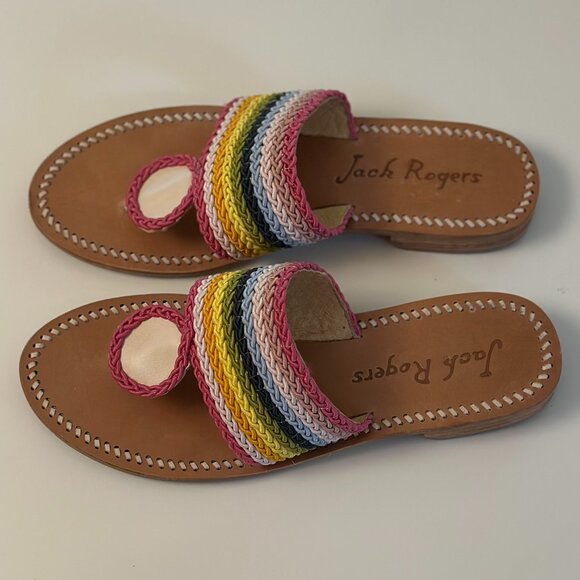 Jack Rogers Jacks Rope Sandals Rainbow Womens Size 6.5 EUC - Picture 9 of 9